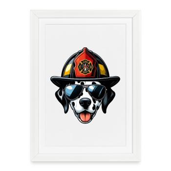 Fire Brigade Dalmatians - Framed poster (27 × 37 cm) - white - Front