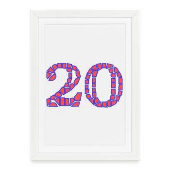 20. 20 YEARS. 20th ANNIVERSARY. 20 YEARS ANNIVERSARY. - Framed poster (27 × 37 cm) - white - Front
