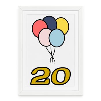 20. 20 YEARS. 20th ANNIVERSARY. 20 YEARS ANNIVERSARY. - Framed poster (27 × 37 cm) - white - Front