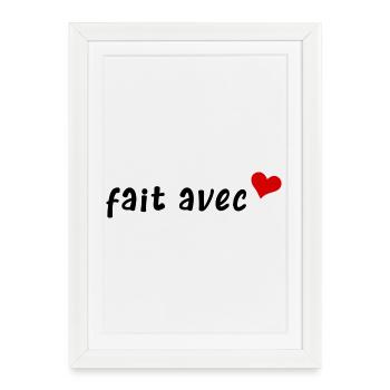 fait avec amour - Affiche encadrée (27 × 37 cm) - blanc - Devant