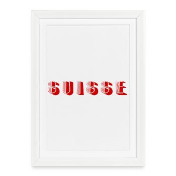 SUISSE. PAYS - Affiche encadrée (27 × 37 cm) - blanc - Devant