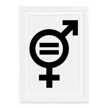 Gender Equality Symbol Emancipation Equality - Framed poster (27 × 37 cm) - white - Front