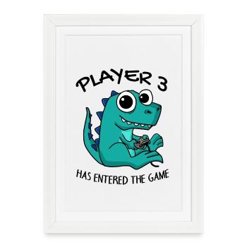 Third child player 3 Pregnant baby dinosaur - Framed poster (27 × 37 cm) - white - Front