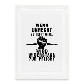 La résistance est obligatoire - Statement Shirt - Affiche encadrée (27 × 37 cm) - blanc - Devant