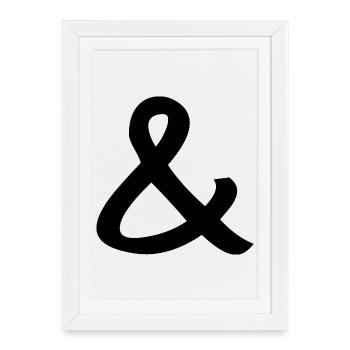 esperluette - Affiche encadrée (27 × 37 cm) - blanc - Devant