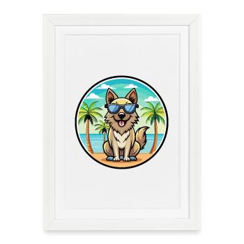 Lunettes de soleil de race de chien de berger des Carpates - Affiche encadrée (27 × 37 cm) - blanc - Devant