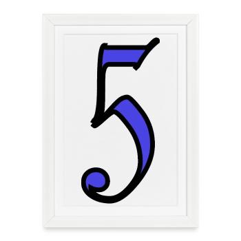 5. 5 ANS. 5e ANNIVERSAIRE. ANNIVERSAIRE 5 ANS - Affiche encadrée (27 × 37 cm) - blanc - Devant