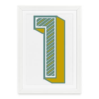 1. 1 YEAR. 1st ANNIVERSARY. 1 YEAR BIRTHDAY - Framed poster (27 × 37 cm) - white - Front