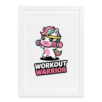Workout Warrior - Framed poster (27 × 37 cm) - white - Front