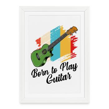 guitar - Framed poster (27 × 37 cm) - white - Front