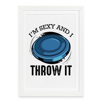 Disque de golf disant cadeau drôle de frisbee de jeu de mots - Affiche encadrée (27 × 37 cm) - blanc - Devant