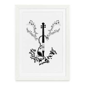 Musical Notes Music Musicians Clefs Sheet Music - Framed poster (27 × 37 cm) - white - Front
