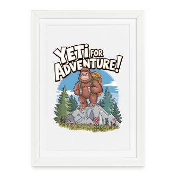 Yeti For Adventure - Framed poster (27 × 37 cm) - white - Front