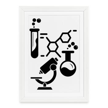 Neurons Chemistry Science Periodic Table Laboratory - Framed poster (27 × 37 cm) - white - Front
