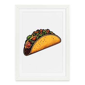 Tacos - Affiche encadrée (27 × 37 cm) - blanc - Devant