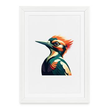 Pic Personnage De Dessin Animé Animal De Compagnie Coloré - Affiche encadrée (27 × 37 cm) - blanc - Devant