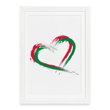 Drapeau de brosse de coeur des Maldives - Affiche encadrée (27 × 37 cm) - blanc - Devant