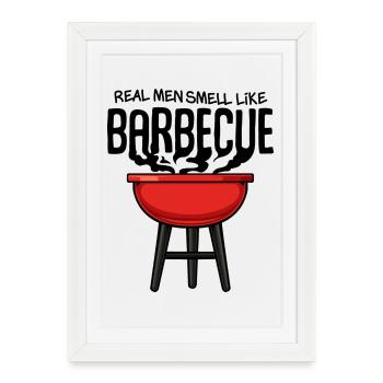 Red Kettle Grill Illustration - Affiche encadrée (27 × 37 cm) - blanc - Devant
