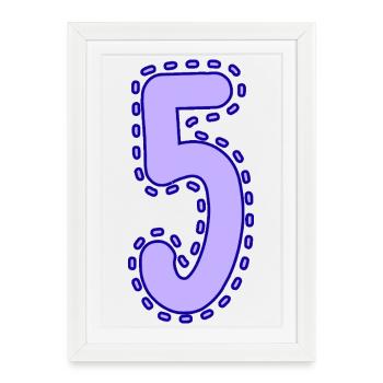 5. 5 ANS. 5e ANNIVERSAIRE. ANNIVERSAIRE 5 ANS - Affiche encadrée (27 × 37 cm) - blanc - Devant