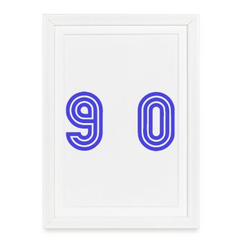 90. 90 ANS. 90e ANNIVERSAIRE. ANNIVERSAIRE 90 ANS. - Affiche encadrée (27 × 37 cm) - blanc - Devant