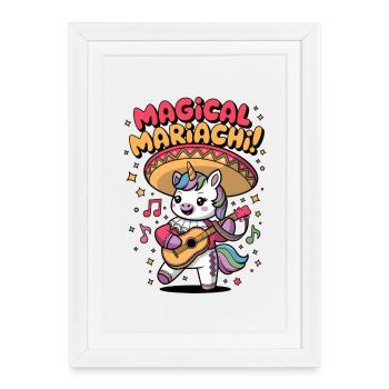 Mariachi magique - Affiche encadrée (27 × 37 cm) - blanc - Devant