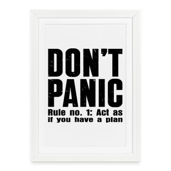DON'T PANIC – Rule #1 Shirt - Framed poster (27 × 37 cm) - white - Front
