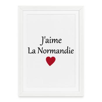 J'aime la Normandie - Affiche encadrée (27 × 37 cm) - blanc - Devant