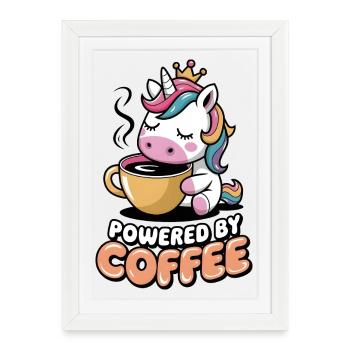 Propulsé par le café - Affiche encadrée (27 × 37 cm) - blanc - Devant