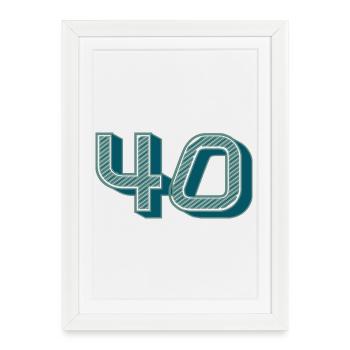 40. 40 ANS. 40e ANNIVERSAIRE. ANNIVERSAIRE 40 ANS. - Affiche encadrée (27 × 37 cm) - blanc - Devant