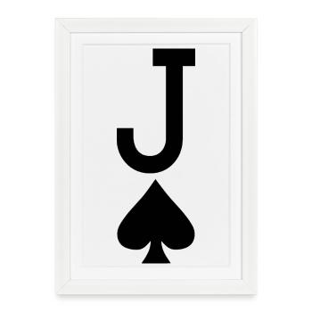 Poker Playing Card - Jack of Spades / Jokers - Framed poster (27 × 37 cm) - white - Front
