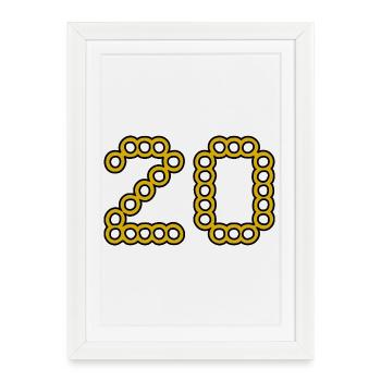 20. 20 YEARS. 20th ANNIVERSARY. 20 YEARS ANNIVERSARY. - Framed poster (27 × 37 cm) - white - Front