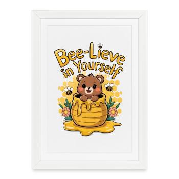 Croyez en vous-même - Affiche encadrée (27 × 37 cm) - blanc - Devant