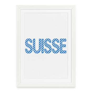 SUISSE. HUMOUR. PAYS. DRAPEAU - Affiche encadrée (27 × 37 cm) - blanc - Devant
