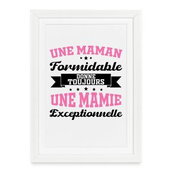 Cadeau pour Grand-Mère - Une Mamie Exceptionnelle - Affiche encadrée (27 × 37 cm) - blanc - Devant