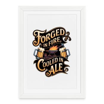 Forge Au Feu Refroidie À La Ale - Affiche encadrée (27 × 37 cm) - blanc - Devant