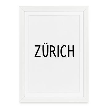 Zurich - Affiche encadrée (27 × 37 cm) - blanc - Devant