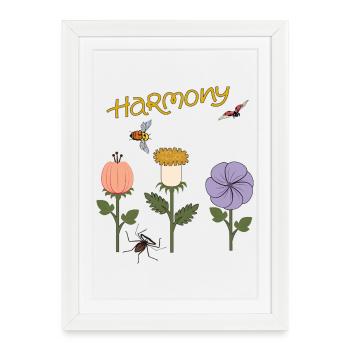 Harmony Flowers - Framed poster (27 × 37 cm) - white - Front