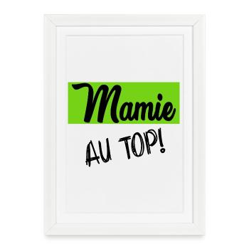 MAMIE. FÊTE DES MÈRES. BONNE FÊTE MAMIE. JE T'AIME - Affiche encadrée (27 × 37 cm) - blanc - Devant
