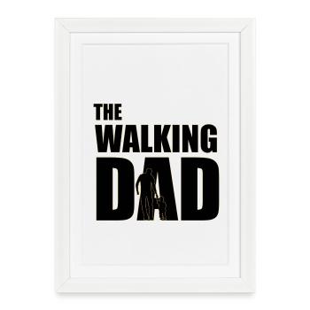The walking dad (black) contour Gold - Framed poster (27 × 37 cm) - white - Front