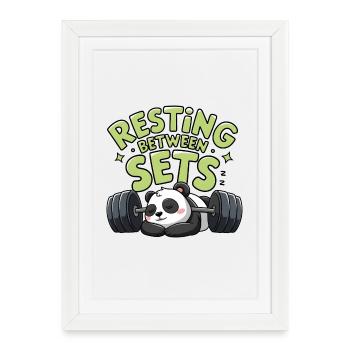 Resting Between Sets - Framed poster (27 × 37 cm) - white - Front