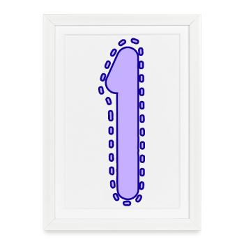 1. 1 Jahr. 1. JAHRESTAG. 1-JÄHRIGES JUBILÄUM - Gerahmtes Poster (27 × 37 cm) - Weiß - Vorne