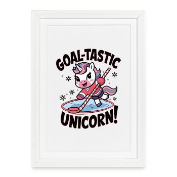 Goal-tastic Unicorn! - Framed poster (27 × 37 cm) - white - Front
