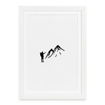 Trekking - Affiche encadrée (27 × 37 cm) - blanc - Devant