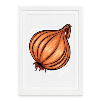 Oignons tendance Légumes frais - Affiche encadrée (27 × 37 cm) - blanc - Devant