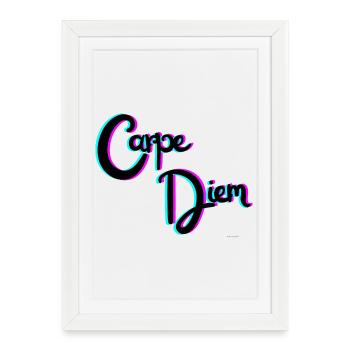 Carpe diem - Affiche encadrée (27 × 37 cm) - blanc - Devant