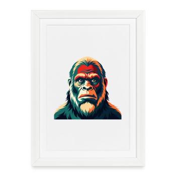 Big Foot Cartoon Character Colorful Pet Animal - Framed poster (27 × 37 cm) - white - Front