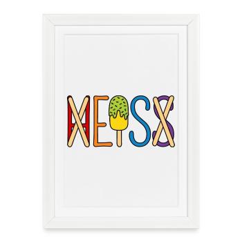 Eis - heiß - H EIS S - Gerahmtes Poster (27 × 37 cm) - Weiß - Vorne