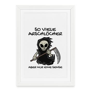 Sensenmann - Gerahmtes Poster (27 × 37 cm) - Weiß - Vorne