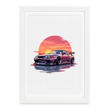 Skyline Sunset - Framed poster (27 × 37 cm) - white - Front
