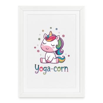 Yoga-corn - Framed poster (27 × 37 cm) - white - Front
